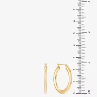 14K Gold 25mm Round Hoop Earrings