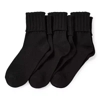 Mixit Essentials Thick Rib 3 Pair Turncuff Socks Womens