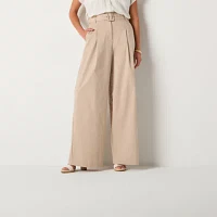 Worthington Womens Mid Rise Wide Leg Pant