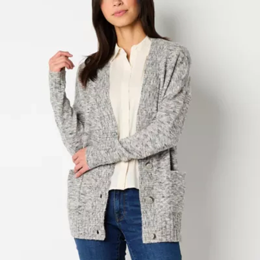 a.n.a Womens Long Sleeve Button Open Front Cardigan