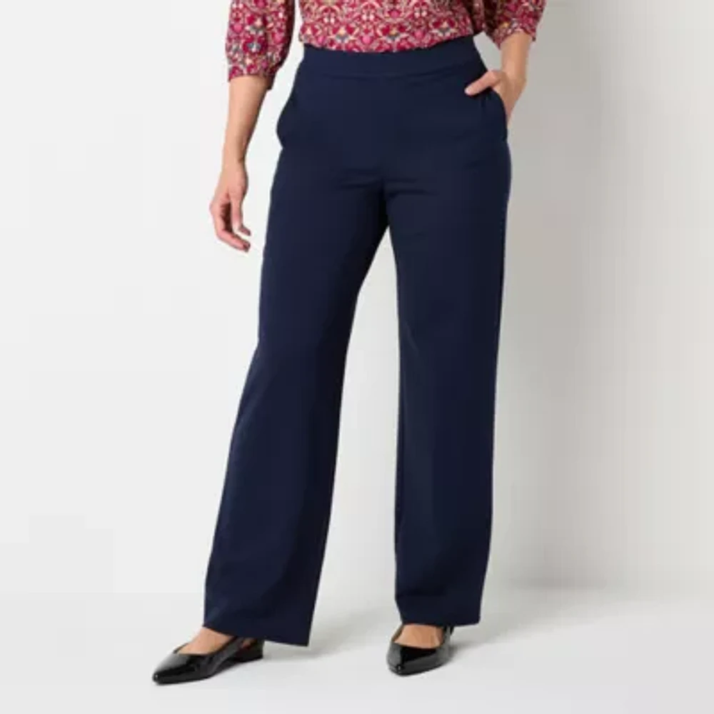 St. John's Bay Womens Wide Leg Pull-On Pants