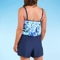 Sonnet Shores Womens Floral One Piece Swimsuit