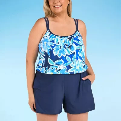 Sonnet Shores Womens Tropical Swim Romper