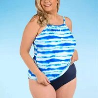 Sonnet Shores Striped Tankini Swimsuit Top Plus