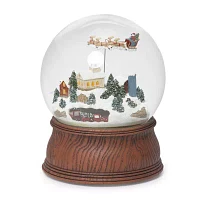 Roman 7.75in Musical Santa Dome Plays Music Christmas Tabletop Decor