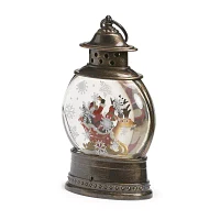 Roman 10in Led Swirl Deer Sleigh Snow Globe