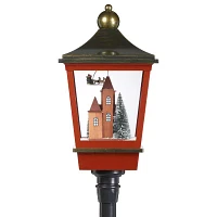 Roman 75in Led Snowing Tower Lantern Plays Music Christmas Tabletop Decor