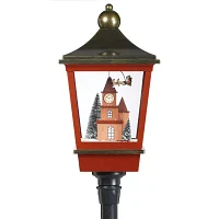 Roman 75in Led Snowing Tower Lantern Plays Music Christmas Tabletop Decor