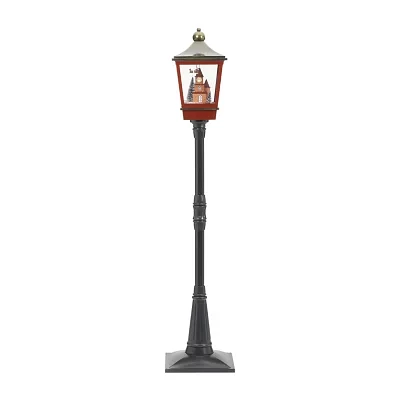 Roman 75in Led Snowing Tower Lantern Plays Music Christmas Tabletop Decor