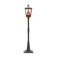 Roman 75in Led Snowing Tower Lantern Plays Music Christmas Tabletop Decor