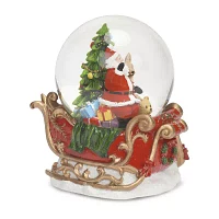 Roman 6.7in Musical Led Swirl Dome Santa Plays Music Christmas Tabletop Decor