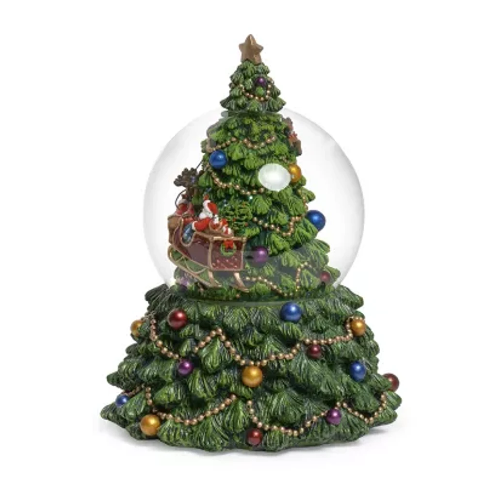 Roman 7.5in Musical Tree Dome Santa Snow Globe