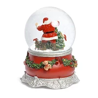 Roman 6in Musical Dome Santa Snow Globe