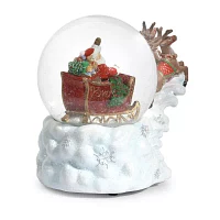 Roman 5.7in Music Santa Sleigh-Dome Snow Globe