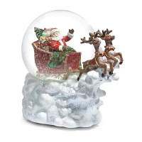 Roman 5.7in Music Santa Sleigh-Dome Snow Globe