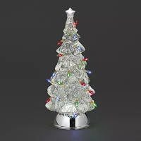 Roman 12.5in Lighted Swirl Tree Christmas Tabletop Decor