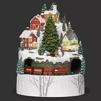 Roman 11in Musical Lighted Mountain Plays Music Christmas Tabletop Decor