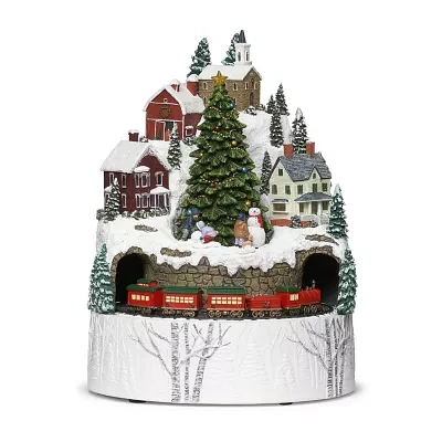 Roman 11in Musical Lighted Mountain Plays Music Christmas Tabletop Decor