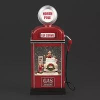 Roman 11.5in Lighted Swirl Gas Pump Snow Globe