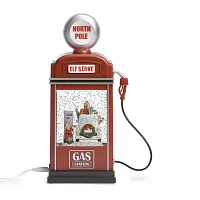 Roman 11.5in Lighted Swirl Gas Pump Snow Globe