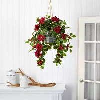 Nearly Natural 42in Red Poinsettia Holly Artificial Plant