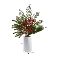 Nearly Natural 23in Pinecone Berry And Pine Artificial Flowers