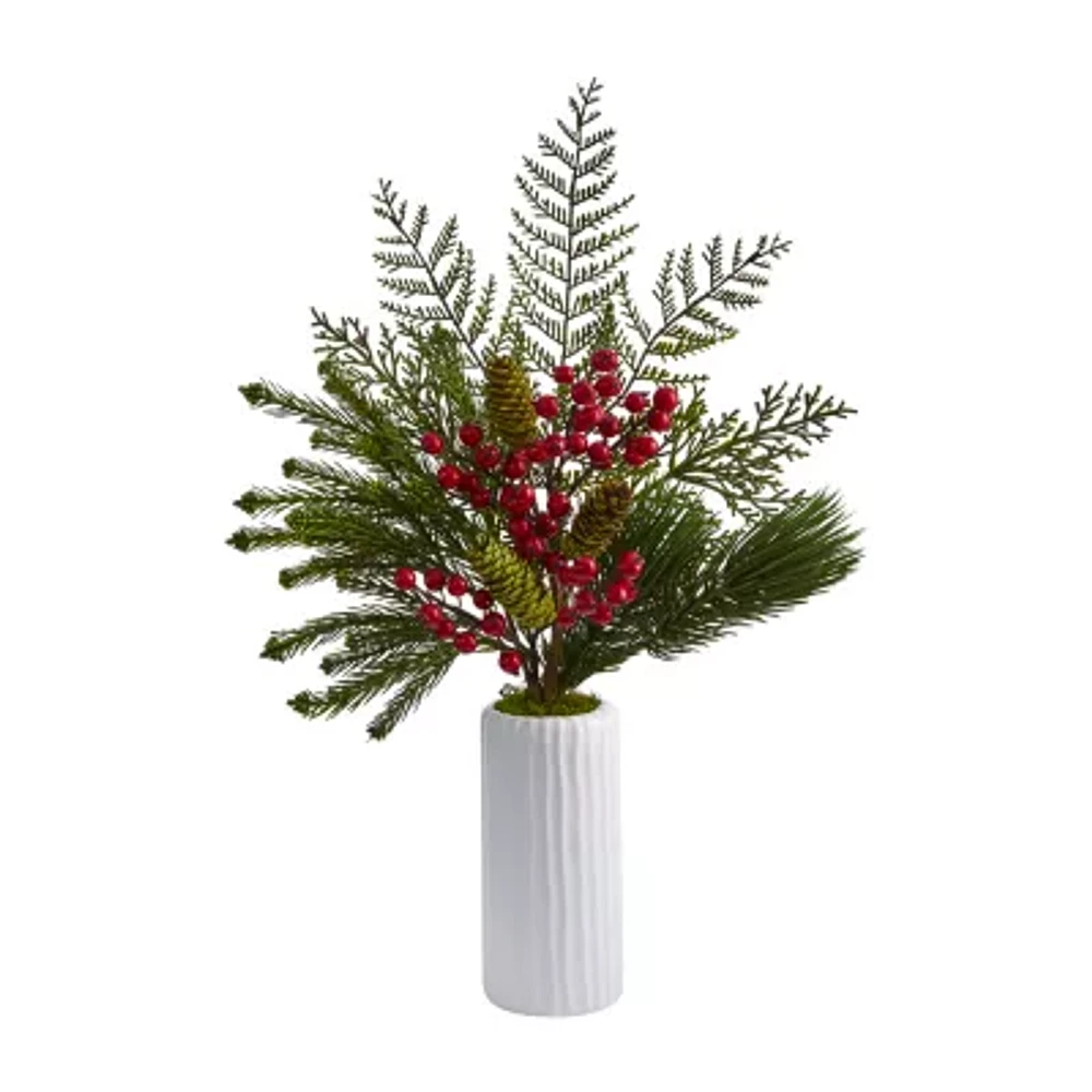 Nearly Natural 23in Pinecone Berry And Pine Artificial Flowers