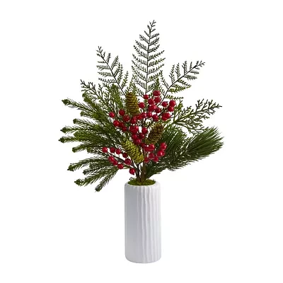 Nearly Natural 23in Pinecone Berry And Pine Artificial Flowers