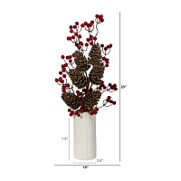 Nearly Natural 23in Pinecone Berry Artificial Flowers