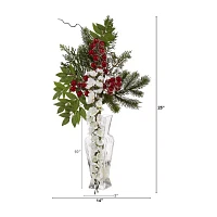 Nearly Natural Wisteria Pine Berries Artificial Flowers