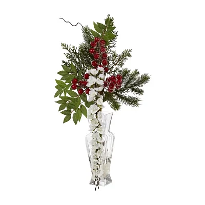 Nearly Natural Wisteria Pine Berries Artificial Flowers