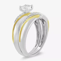 Womens 1/2 CT. T.W. Lab Grown White Diamond 14K Gold Over Silver Side Stone Bridal Set