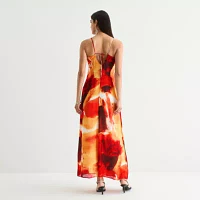 Worthington Womens Sleeveless Abstract Sundress