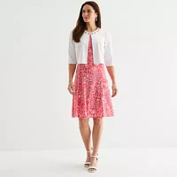 Perceptions Womens Floral Jacket Dress
