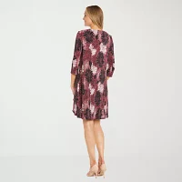 R & M Richards Womens Floral Jacket Dress With Removable Necklace Petite