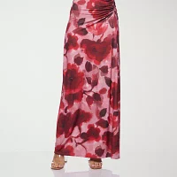 Premier Amour One Shoulder Womens Short Sleeve Floral Maxi Dress