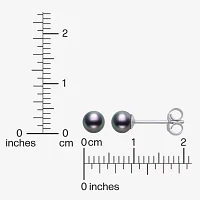 White Cultured Freshwater Pearl Sterling Silver 4mm Ball Stud Earrings