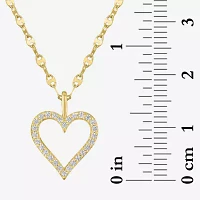 Heart (Gh / Si2 I1) Womens 1/ CT. T.W. Lab Grown White Diamond 10K Gold Heart 16 Inch Pendant Necklace
