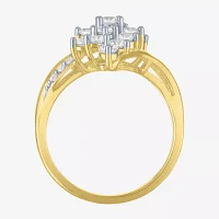 (G-H/Si2-I1) Womens 1 CT. T.W. Lab Grown White Diamond 10K Gold Marquise Cluster Cocktail Ring