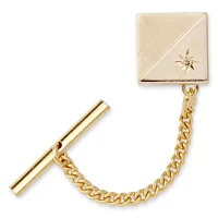 Tie Tack with Contrasting Finish and Diamond Accent