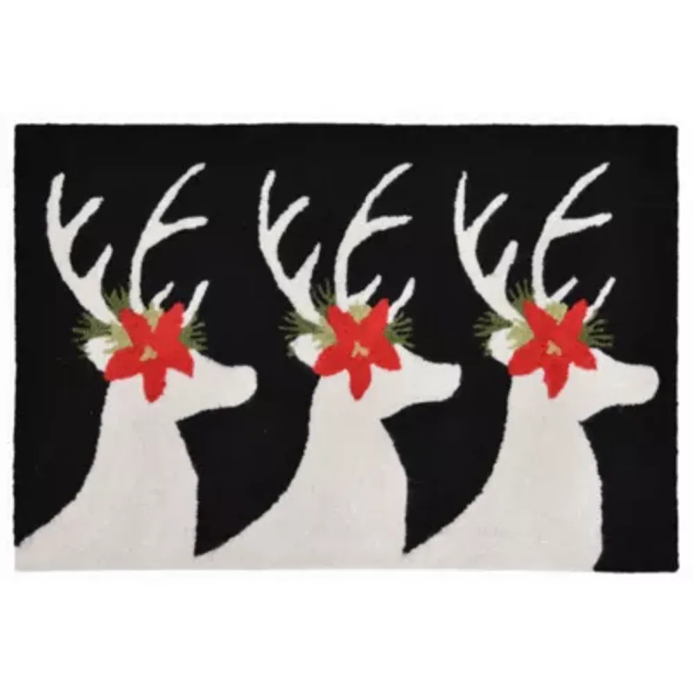 Liora Manne Frontporch Reindeer Holiday Hand Tufted Indoor Outdoor Rectangular Accent Rug