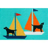 Liora Manne Frontporch Sailing Dog Hand Tufted Rectangular Rugs & Floor Coverings Indoor Outdoor Animal Accent