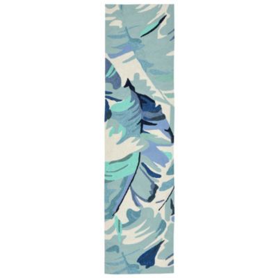 Liora Manne Capri Palm Leaf Hand Tufted Indoor Outdoor Rectangular Runner