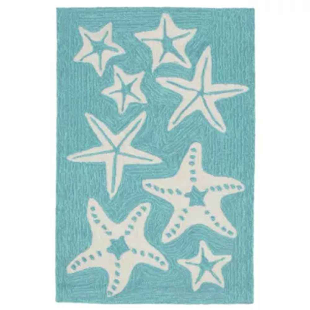 Liora Manne Capri Starfish Hand Tufted Rectangular Rugs & Floor Coverings Indoor Outdoor Animal Accent