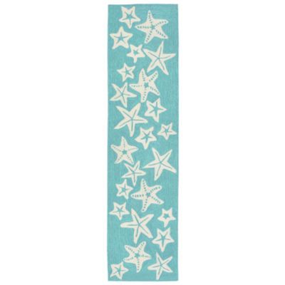 Liora Manne Capri Starfish Animal Hand Tufted Indoor Outdoor Rectangular Runner