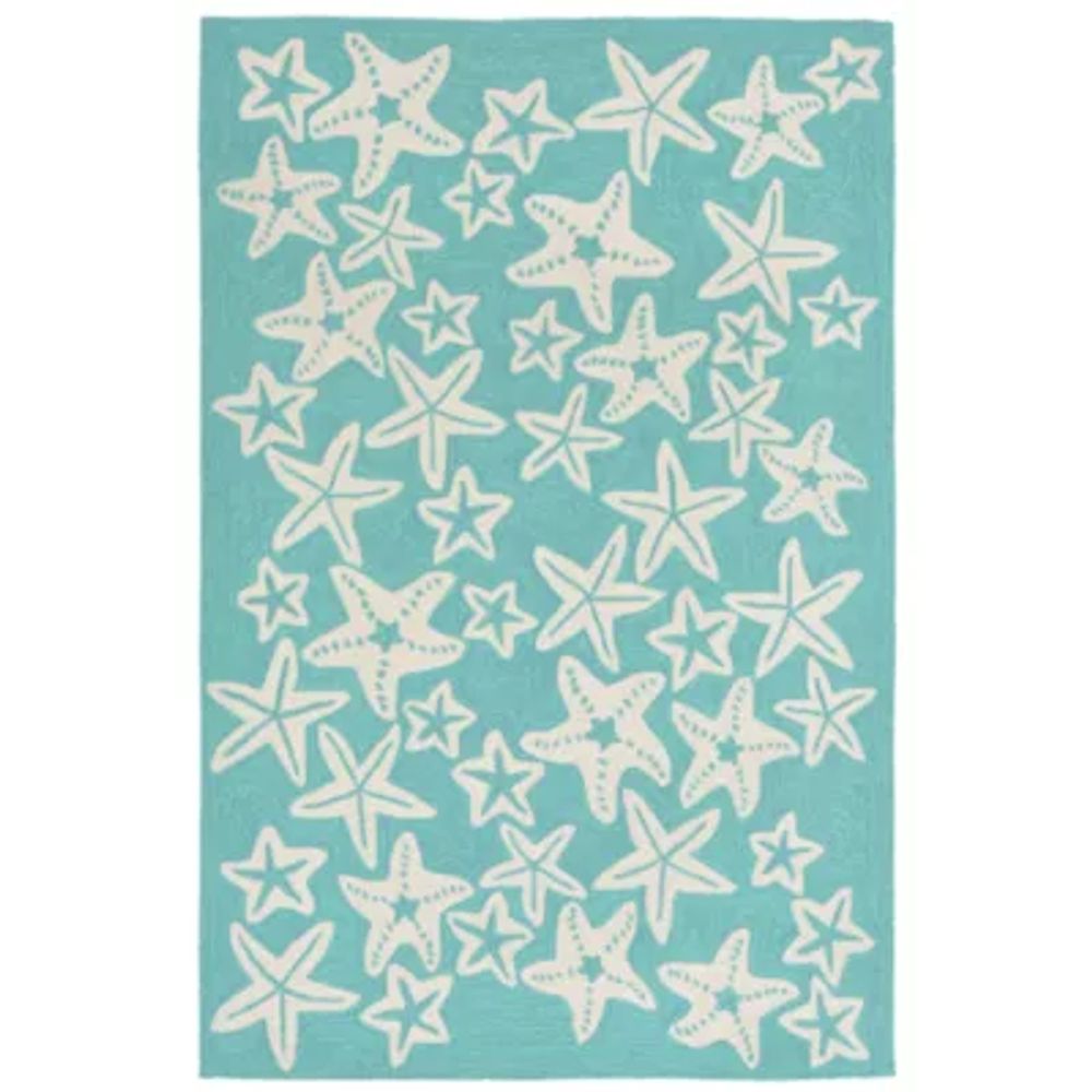 Liora Manne Capri Starfish Hand Tufted Rectangular Rugs & Floor Coverings Indoor Outdoor Animal Accent