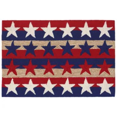 Liora Manne Frontporch Stars And Stripes Hand Tufted Indoor Outdoor Rectangular Accent Rug