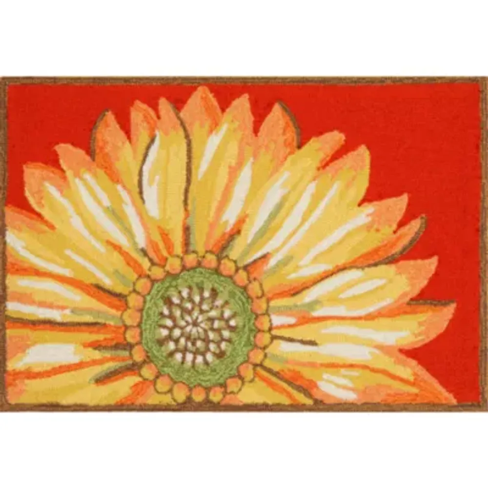 Liora Manne Frontporch Sunflower Floral Hand Tufted Indoor Outdoor Rectangular Accent Rug