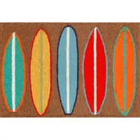 Liora Manne Frontporch Surfboards Hand Tufted Rectangular Rugs & Floor Coverings Indoor Outdoor Accent Rugs