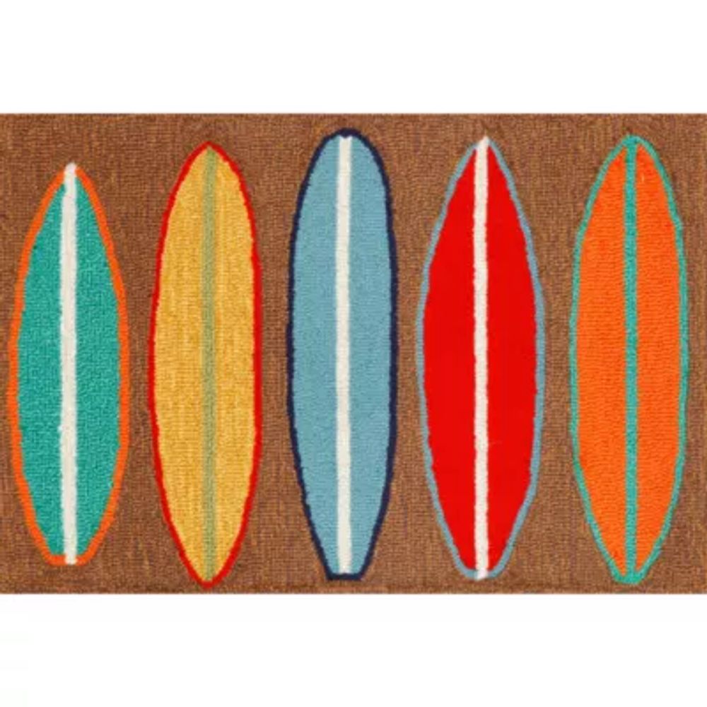 Liora Manne Frontporch Surfboards Hand Tufted Rectangular Rugs & Floor Coverings Indoor Outdoor Accent